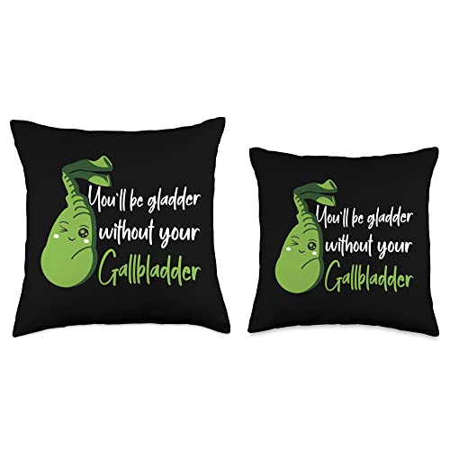 Funny Get Well Gallbladder Recovery Gifts Gladder Without Gallbladder Surgery Removal Recovery Throw Pillow, 16x16, Multicolor