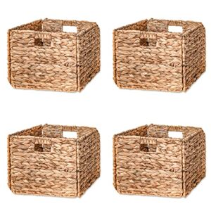 12.7" foldable storage basket with iron wire frame by trademark innovations (set of 4)