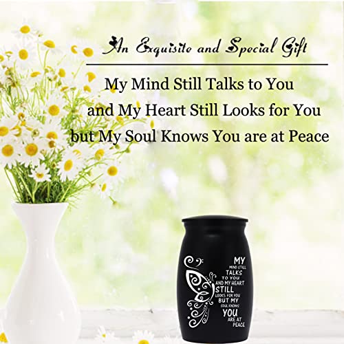 3 Inch Small Urn for Human Ashes Aluminum Mini Cremation Urn Memorial Ashes Urn Small Keepsake Urn for Sharing Ashes Mini Urn-My Mind Still Talks to You