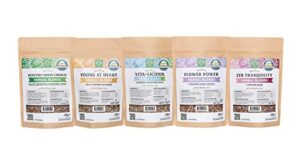 small pet select - herbal sampler, natural herbal treats for rabbits, guinea pigs, and other small animals, five flavors, 2.5oz each