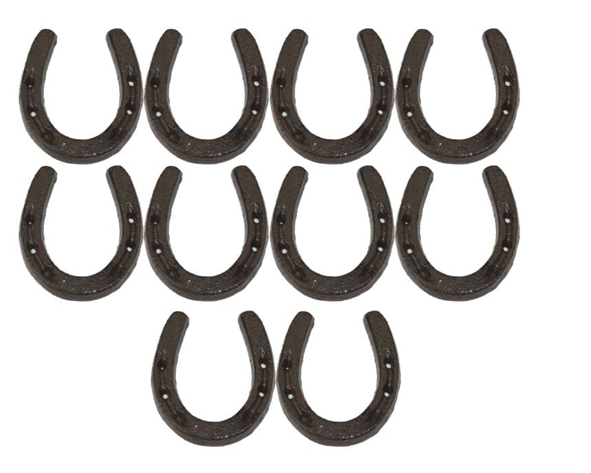 Midwest Craft House Small CAST Iron Horseshoes • Crafts Home DÉCOR, Horseshoe/Horse Shoe, Small Tiny NIKNAK - Pack of 10, 3 1/4" X 3" Rustic Color