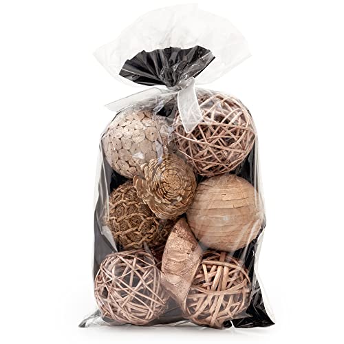 Natural Tones Vase & Bowl Fillers Decorative Balls | Home Decor (Copper Rose)