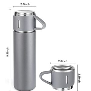 Stainless Steel Thermo + 3 cup, 500ml/16.9oz (Grey, Black, Blue) ADVANTAGE SET Gray 2.5 x 2.5 x 9.3 inch