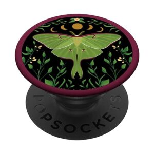 aesthetic luna moth witchy floral moon phases moon moths popsockets standard popgrip