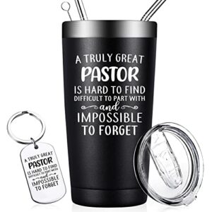 doearte pastor gifts for men women - a truly great pastor is hard to find - pastor appreciation gifts - funny thank you, birthday, thanksgiving, anniversary, gift ideas for pastor - 20oz tumbler