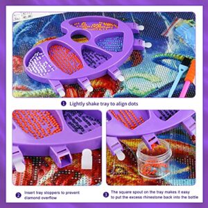 Palette Diamond Painting Tray Kits, WJCJTJL 5 Section Palm Organizer, Accessories & Tools for Glitter Rhinestones/5D Embroidery/Bead Storage/DIY Art