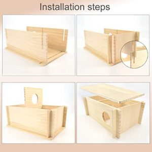 Hamiledyi Multi-Chamber Hamster Wooden House Multi-Room Wooden Hamster Hideout Exploring Tunnel Small Animal Habitat Decor for Syrian Hamsters Rats Mice Lemmings Gerbils(2-Room)