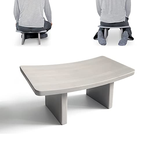 Ungloo Meditation Bench|Wide Tall Sturdy Stable Cross Legged & Kneeling Stool|Easy on Hips & Knees Meditation and Prayer Bench| Lightweight Sustainable Bamboo Meditation Stool