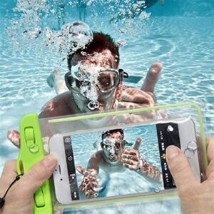 infantly bright phone pouch, 6.9 inch underwater cellphone case dry bag infantly bright phone pocket protect case with luminous ornament strip & detachable lanyard clear
