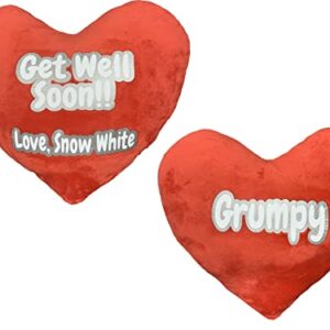 Personalized Get Well Soon Heart Pillow - Send a Custom Feel Better Message to Cheer Someone up Wrapping + Shipping, Fast Processing Time Red, 31.5 * 25.5 * 8.1cm / 12.4 x 10.1 x 3.2 inches