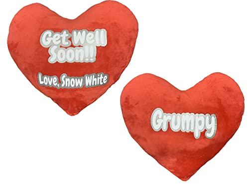 Personalized Get Well Soon Heart Pillow - Send a Custom Feel Better Message to Cheer Someone up Wrapping + Shipping, Fast Processing Time Red, 31.5 * 25.5 * 8.1cm / 12.4 x 10.1 x 3.2 inches