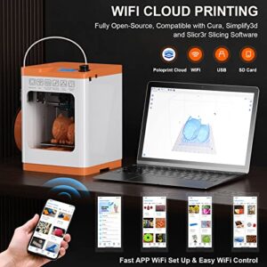 WEEFUN Newest TINA2 S 3D Printer, Ultra Silent Mainboard Mini 3D Printer with Heatable PEI Platform, WiFi Fast Print, Auto Bed Leveling DIY 3D Printers with Resume Printing, Fully Open Source