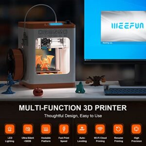 WEEFUN Newest TINA2 S 3D Printer, Ultra Silent Mainboard Mini 3D Printer with Heatable PEI Platform, WiFi Fast Print, Auto Bed Leveling DIY 3D Printers with Resume Printing, Fully Open Source