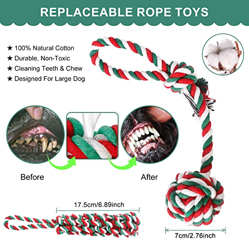 HOPET Dog Outdoor Bungee Solo Hanging Toy, Tether Tug of War Dog Toys for Pitbull Small Large Aggressive Chewers Dogs to Exercise, Durable Interactive Dog Tug Toy with Metal Spring Kit, Dog Rope Toys