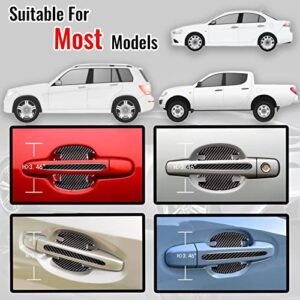 Worcas TPU Carbon Fiber Like Car Door Handle Cup Protective Sticker Auto Door Paint Guard Car Door Cup Scratch Protection Films Universal Door Handle Cups Protective Pad (m+h)/8pcs