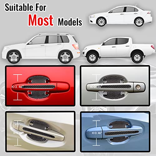 Worcas TPU Carbon Fiber Like Car Door Handle Cup Protective Sticker Auto Door Paint Guard Car Door Cup Scratch Protection Films Universal Door Handle Cups Protective Pad (m+h)/8pcs