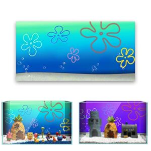 sb little cartoon underwater aquarium backdrop sticker bob 12''x16'' (31x41cm), fish tank background decorations hd printing simple wallpaper pvc poster (b)