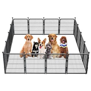 hawsaiy dog fence for the yard outdoor playpen large dog 32inch with doors 8/16/24/32/40/48 portable exercise fence with storage bag for indoor travel