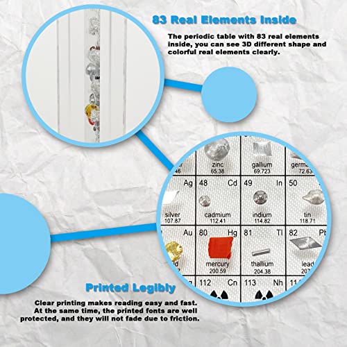 BEWITU Periodic Table with Real Elements Inside, Acrylic Periodic Table with Flannel Bag, Large Periodic Table of Elements, Chemistry Gifts for Kids Adults Teacher(8.3" x 5.5")