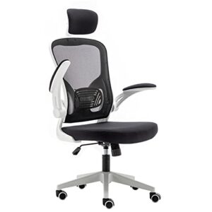 housenluxury ergonomic office chair,adjustable height/tilt computer desk chair with lumbar support armrest and headrest,360-degree swivel home office chair, 300lb capacity white