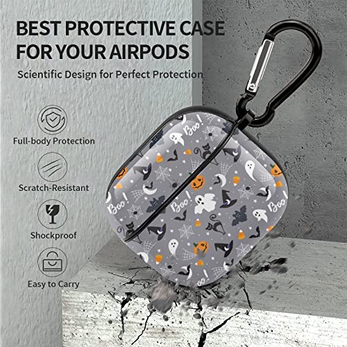 Halloween Pattern AirPods 3 Case Cover Gifts with Keychain, Shock Absorption Soft Cover AirPods 3 Earphone Protective Case for Men Women