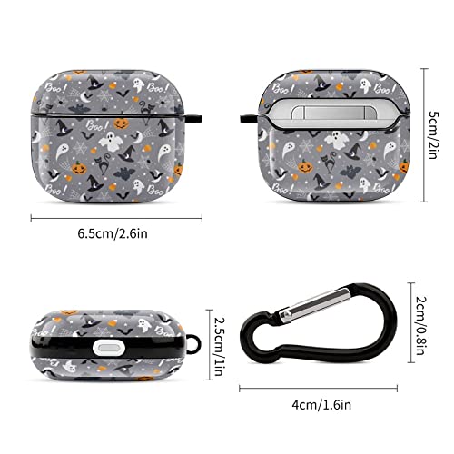 Halloween Pattern AirPods 3 Case Cover Gifts with Keychain, Shock Absorption Soft Cover AirPods 3 Earphone Protective Case for Men Women