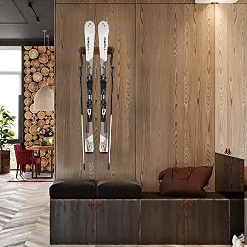 Jeereal Ski Wall Display Rack,Wall Ski Rack Ski Rack for Garage Wall , Timber Wall Mounted Ski Rack Skis Storage