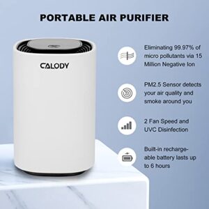 Calody Air Purifiers for Bedroom Home, Car air purifier Ionizer, 15 Million Negative Ions for Smokers, 30dB Quiet Portable Ionic Air Purifiers, Helps Alleviate Allergies, Dust, Smoke and more — Ideal for Traveling, Home, and Office Use