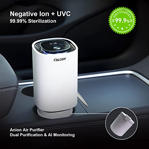 Calody Air Purifiers for Bedroom Home, Car air purifier Ionizer, 15 Million Negative Ions for Smokers, 30dB Quiet Portable Ionic Air Purifiers, Helps Alleviate Allergies, Dust, Smoke and more — Ideal for Traveling, Home, and Office Use