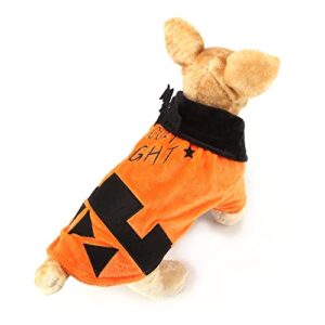 Fihome Halloween Pumpkin Dog Costume, Funny Pet Shirt Cat Dog Costume with Bat Wings for Small Medium Large Cats Kittens Puppy Cosplay Halloween Spooky Night Party Decoration (S/Pumpkin Color)