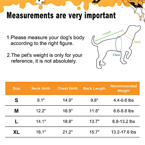 Fihome Halloween Pumpkin Dog Costume, Funny Pet Shirt Cat Dog Costume with Bat Wings for Small Medium Large Cats Kittens Puppy Cosplay Halloween Spooky Night Party Decoration (S/Pumpkin Color)