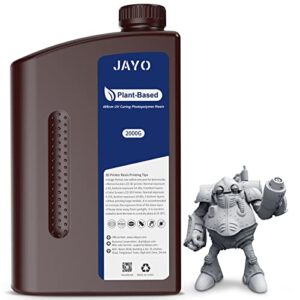 jayo 3d printer resin 2kg, 3d printer plant based resin, 405nm uv rapid standard resin for 4k/6k/8k lcd/dlp/sla 3d printing, low odor & high precision, grey 2000g