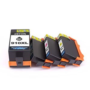 ESTON Remanufactured Ink Cartridge Replacement for HP 910 XL Ink Cartridges Compatible for OfficeJet 8025e 8035e 8025 8035 8028e 8020 8022 8028 8015(1BK+1C+1M+1Y)…