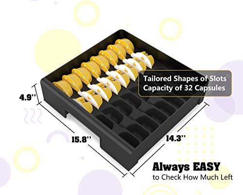 EVERIE Cocktail Capsules Storage Holder Drawer Organizer Compatible with Bartesian Cocktail Pods, Capacity of 36