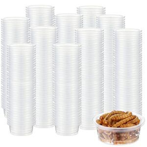 eboot 500 pcs gecko food and water cups small plastic feeder cups reptiles accessories reptile water bowl gecko food cups reptile feeding bowls for gecko lizards tarantula and other small pets (0.5oz)