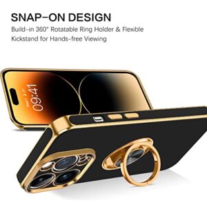 BENTOBEN iPhone 14 Pro Case, iPhone 14 Pro Phone Case, Slim Fit 360° Ring Holder Shockproof Kickstand Magnetic Car Mount Supported Protective Women Girls Men Boys Cover for iPhone 14 Pro 6.1", Black