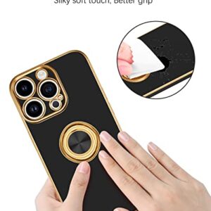 BENTOBEN iPhone 14 Pro Case, iPhone 14 Pro Phone Case, Slim Fit 360° Ring Holder Shockproof Kickstand Magnetic Car Mount Supported Protective Women Girls Men Boys Cover for iPhone 14 Pro 6.1", Black