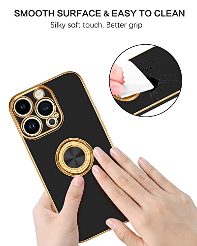 BENTOBEN iPhone 14 Pro Case, iPhone 14 Pro Phone Case, Slim Fit 360° Ring Holder Shockproof Kickstand Magnetic Car Mount Supported Protective Women Girls Men Boys Cover for iPhone 14 Pro 6.1", Black