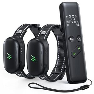 dog training collar - 2 dogs shock collar for large dog with remote 1600ft, 3 training modes, rechargeable ipx7 waterproof electric dog collar for small medium large dogs