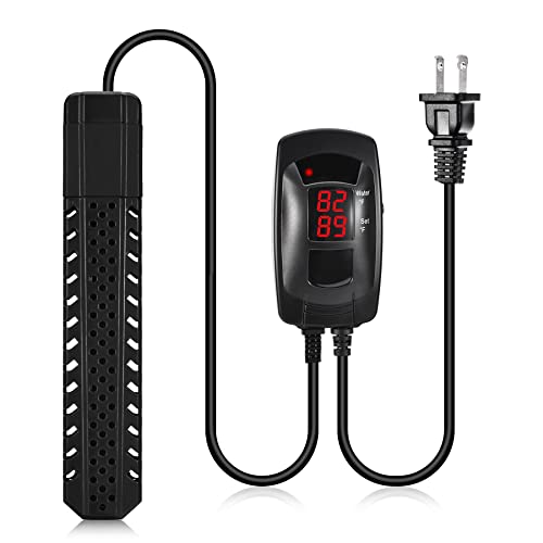 Woliver Aquarium Heater 200W/300/ 500W,Submersible Fish Tank Heater for 20-105 Gollon with LED Display Controller,Over Heating Protection and Anti-Dry Burning,Suitable Freshwater and Saltwater