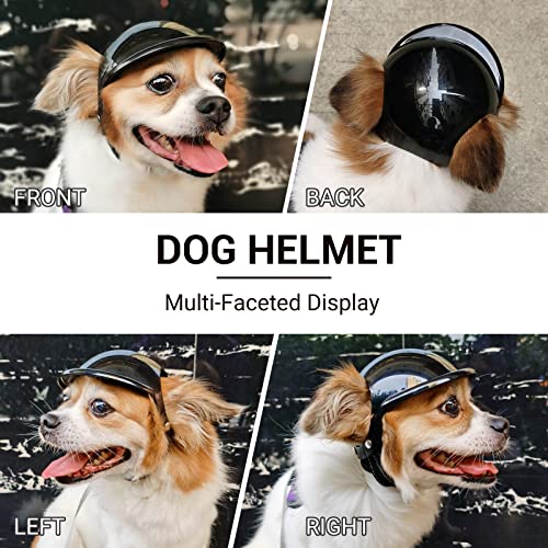 LESYPET Dog Helmet for Small Dog, Dog Motorcycle Helmet with Ear Holes and Adjustable Strap Safety Helmets for Dogs for Outdoor Driving Riding, Small