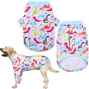 pripre dinosaur dog t shirts 3d unicorn pattern printed apparel shirt for large dogs softable stretchy pet clothes (3xl, light blue)