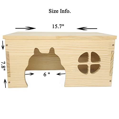 Wooden Guinea Pig Hideout, Chinchilla House, Baby Rabbit House, Dwarf Bunny Hut Hideout Wood, Small Animal Hideout for Rats, Hedgehog