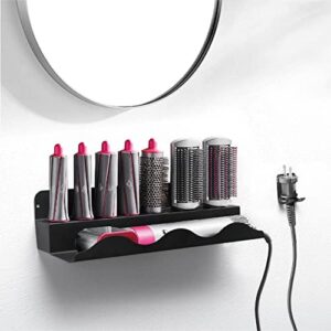 daluobo wall mounted hair curler storage rack for dyson airwrap bathroom shelf hair care tool stand