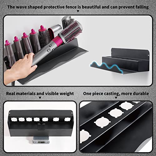 DALUOBO Wall Mounted Hair Curler Storage Rack For Dyson Airwrap Bathroom Shelf Hair Care Tool Stand