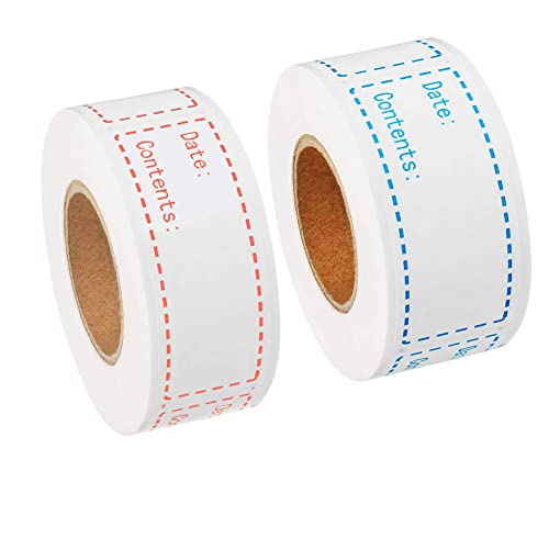 250PCS Removable Freezer Labels for Food Containers Food Storage Stickers 1x3 Inch Kitchen Date Roll Freezer Labels Self-Adhesive Date Labels Waterproof Oil-Resistant Paper Label for Food containers