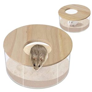 large hamster sand bath box, transparent acrylic sand bath box and hamster bathroom, hamster home and hamster accessories