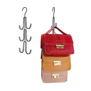 gxlqiju metal purse handbag hanger bag holder for closet space saving hooks,handbag organizer durable rack,storing and organizing purses,crossovers,handbags,scarf.(2pack black)