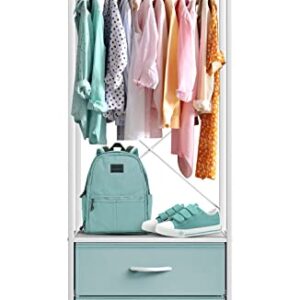 Sorbus Premium Cothing Rack with Drawers - Heavy Duty Wardrobe Closet with Metal Frame & Wooden Top - 70Inch Tall Garment Rack- Lightweight Freestanding Coat Closet - for Hallway, Bedroom