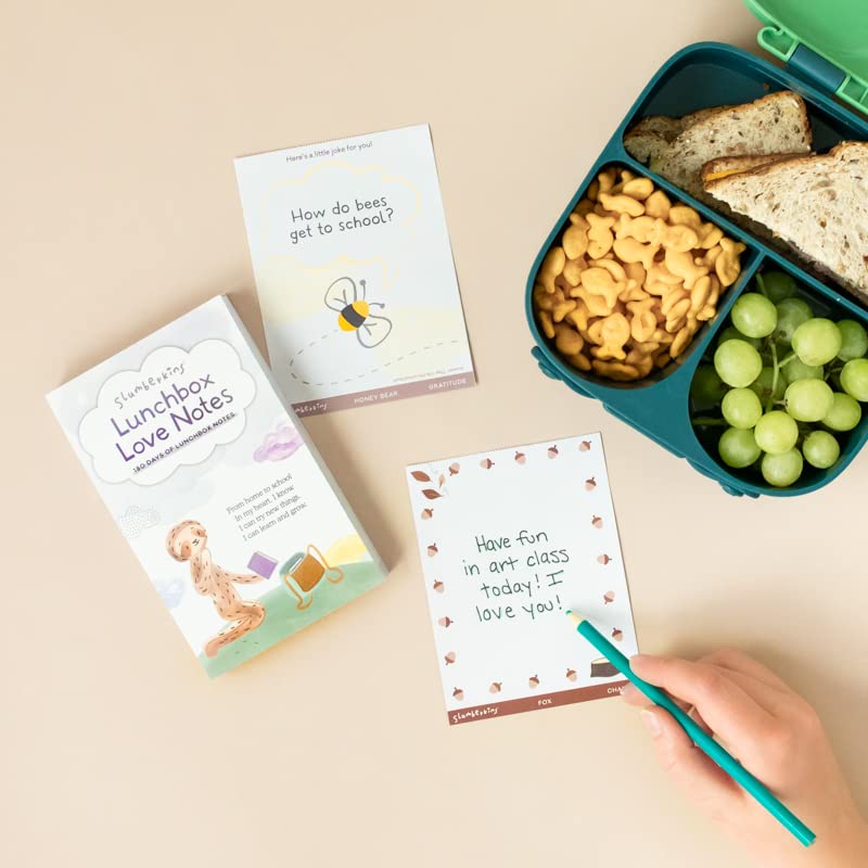 Slumberkins Lunch Box Notes For Kids - 180 Pack | Positive Affirmations, Encouragement, & Connection Cards For School Day Support